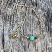 Image 3 of Chrysoprase & Fossilised Wood Necklace