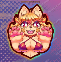 Image 2 of Shiny Yellow Cat - Iridescent Sticker