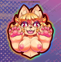Image 3 of Shiny Yellow Cat - Iridescent Sticker