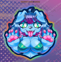 Image 2 of Shiny Blue Doggie - Iridescent Sticker