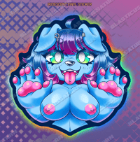 Image 3 of Shiny Blue Doggie - Iridescent Sticker
