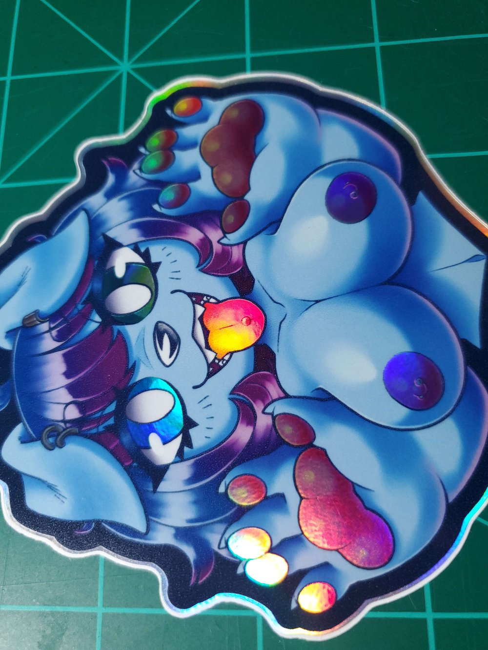 Shiny Blue Doggie - Iridescent Sticker