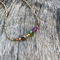 Image 1 of Ruby & Green Tourmaline Necklace
