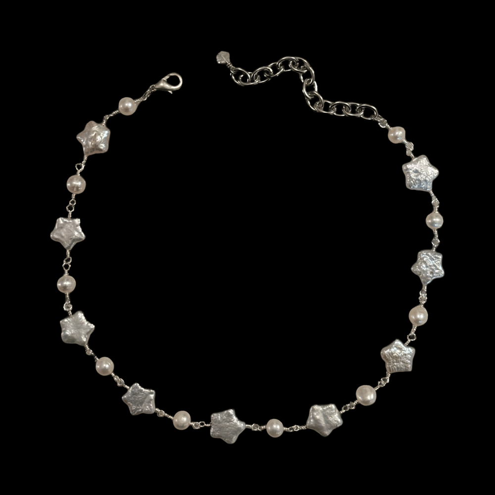 Image of -;- STERLING SILVER PLEIADES CONSTELLATION COLLAR -;-