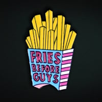 Image 1 of Fries before guys Soft Enamel Pin