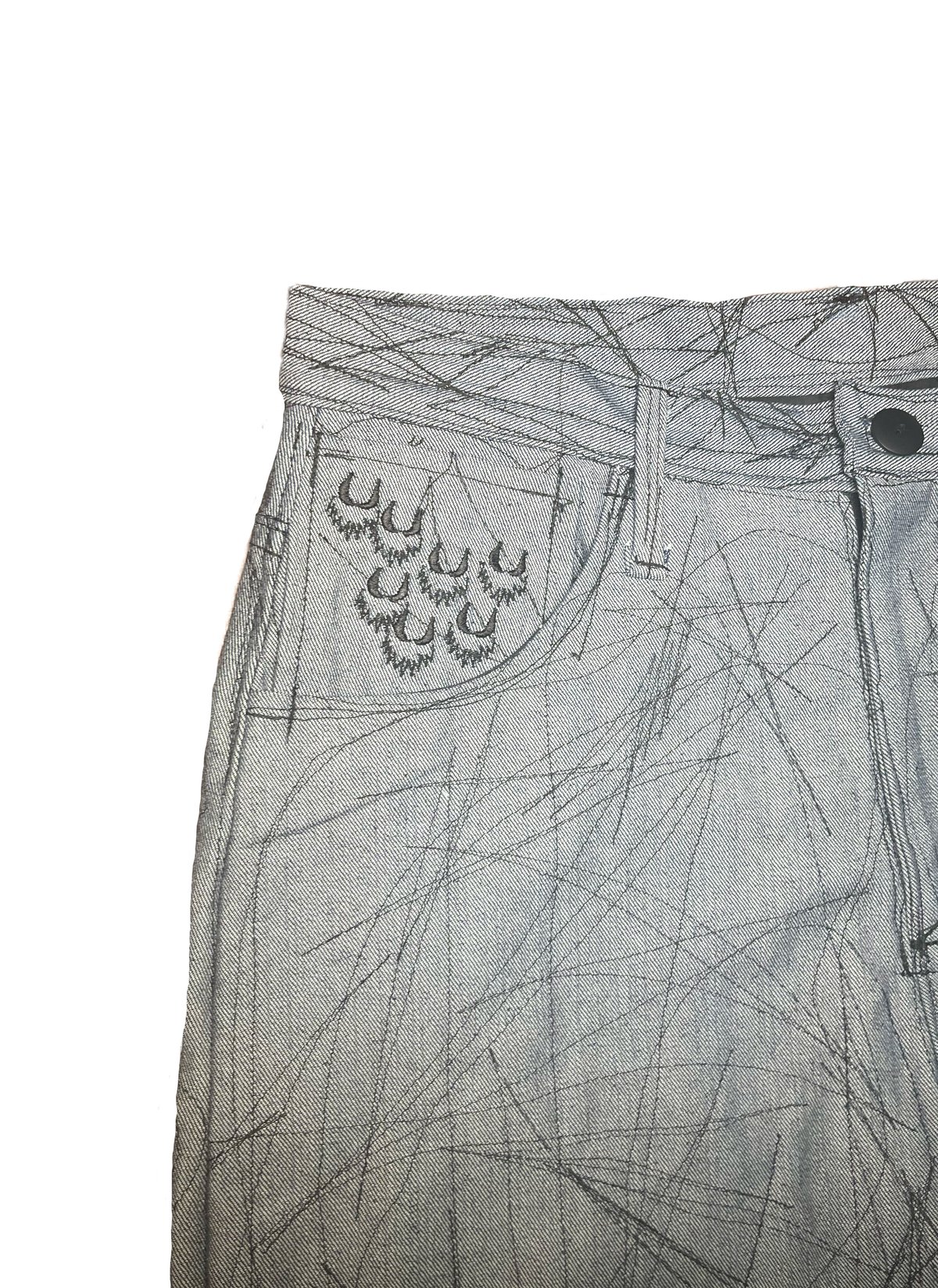 Image of Grey All Over Stitch JORTS