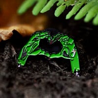 Image 3 of Zombie Hands Heart Soft Enamel Pin