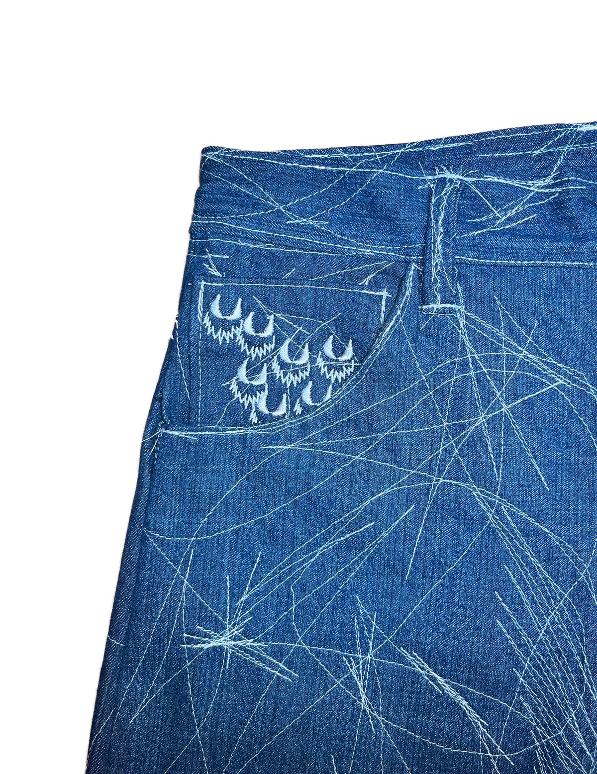 Image of Blue All Over Stitch JORTS