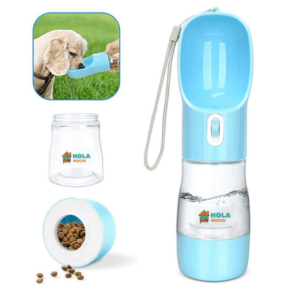 Image of Portable Pet Water Bottle with Feeder Bowl