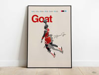 Image 1 of Michael Jordan - Goat Basketball Poster Print