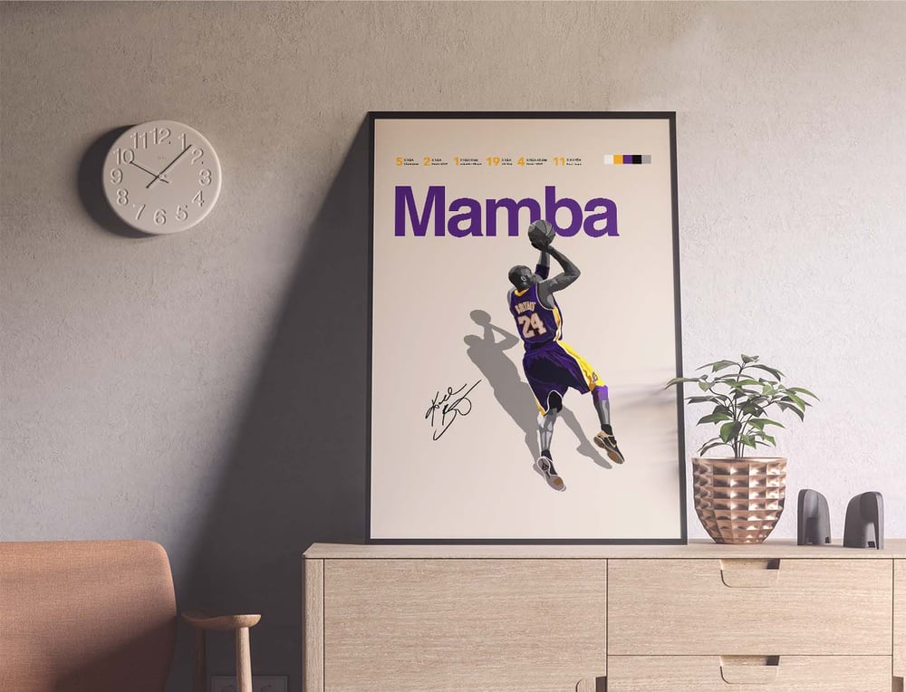 Kobe Bryant - Impression d'affiche de basket-ball Mamba