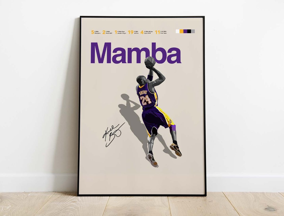 signed lebron poster