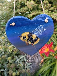 Image 2 of Bumble bee slate heart