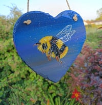 Image 3 of Bumble bee slate heart