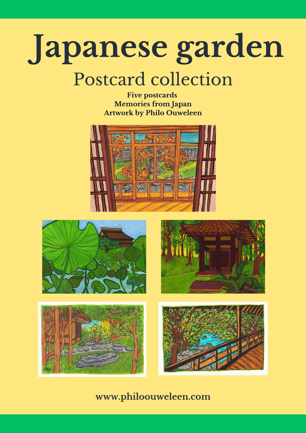 Japanese garden - Postcard collection 