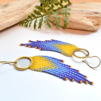 Image 4 of Gold Hoop Color Splash Earrings Collection