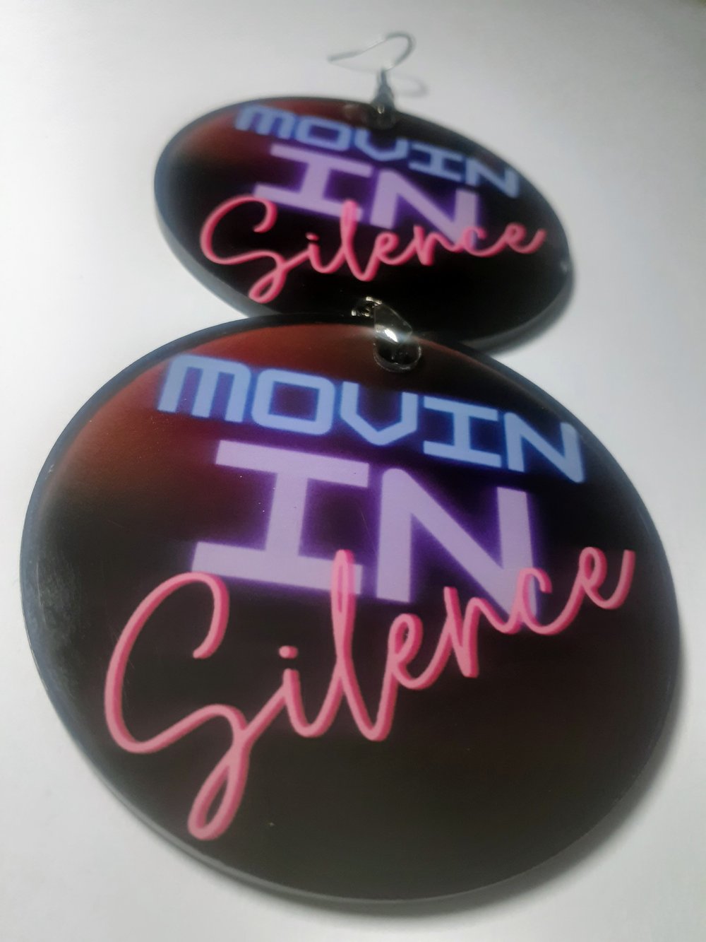 Image of Movin in Silence, Custom jewelry, Handmade Hoop earrings