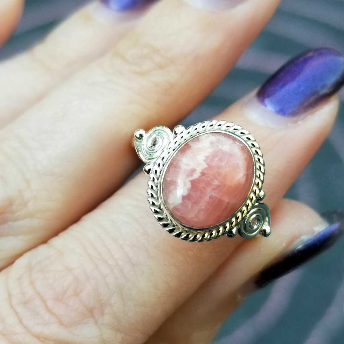 Image of Unconditionally - Rhodocrosite Ring in Sterling Silver