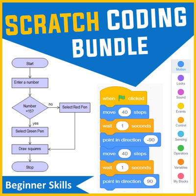 Image of Scratch Coding Programming Lesson Plans Bundle: Lifetime Updates (Scratch 3.0)