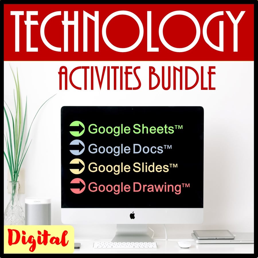 Image of Technology Lessons Activities & Skills Building Bundle for Google Drive™