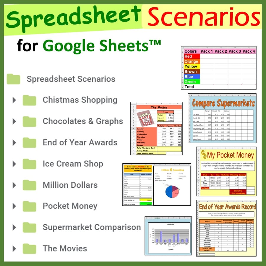 Image of Spreadsheet Scenarios and Activities Bundle for Google Sheets ™