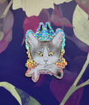 Image 1 of Super sparkly demon cat sticker