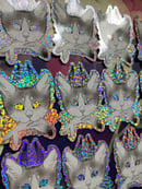 Image 3 of Super sparkly demon cat sticker