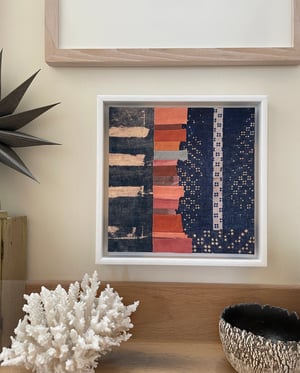 Image of Madder stripes II - original framed fabric wall work