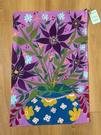 Image 1 of Original art purple Tea Towel