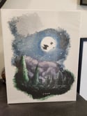 8" x 10" Moonlight Forest Flight [Color] - Archival Paper Print