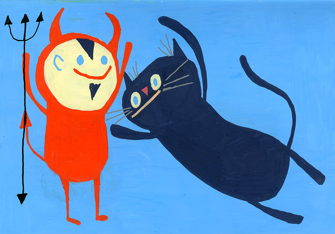 Image of Halloween best friends. Limited edition print.