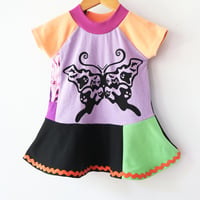 bootterfly 12M  butterfly purple green dyed halloween ghost owl handprinted courtneycourtney dress