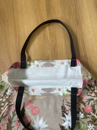 Image 3 of Original art flowers large cotton tote bag