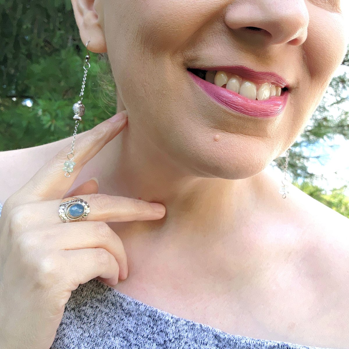 Image of  Tranquility Aquamarine Ring in Sterling Silver