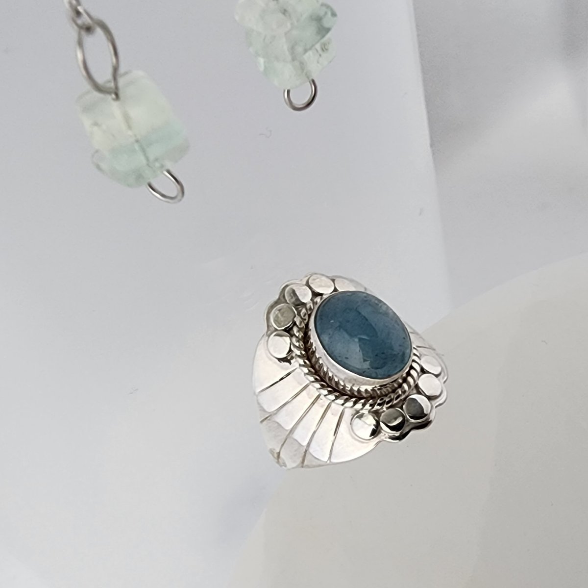 Image of  Tranquility Aquamarine Ring in Sterling Silver