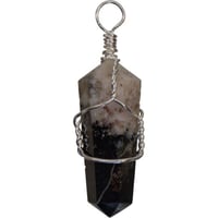 Wire Wrapped Point Pendants - Black Sardonyx