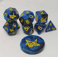 Image 3 of Kree 8 Piece RPG Handmade Dice Set