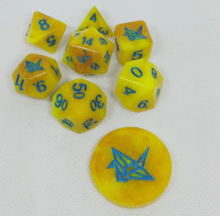 Image 1 of Aakon 8 Piece RPG Handmade Dice Set