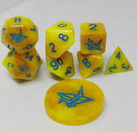 Image 3 of Aakon 8 Piece RPG Handmade Dice Set