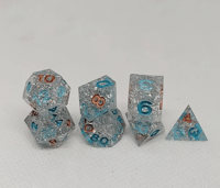 Image 2 of Beach Vibes 10mm Micro 7 Piece Handmade Sharp Edged Dice Set