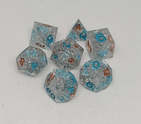 Image 1 of Beach Vibes 10mm Micro 7 Piece Handmade Sharp Edged Dice Set