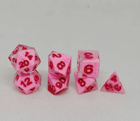 Image 1 of Sakura Storm 10mm Micro 7 Piece Handmade Sharp Dice Set