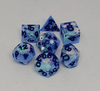 Image 1 of Pastel Balloons 10mm Micro 7 Piece Handmade Sharp Dice Set