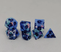 Image 2 of Pastel Balloons 10mm Micro 7 Piece Handmade Sharp Dice Set