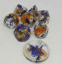 Image 1 of Floral Picnic 8 Piece Handmade Dice Set