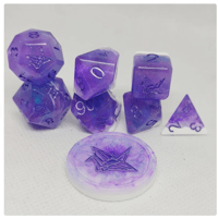 Image 2 of Snowcapped Aurora 8 Piece Handmade Dice Set