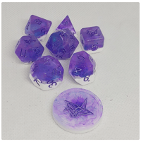 Image 1 of Snowcapped Aurora 8 Piece Handmade Dice Set