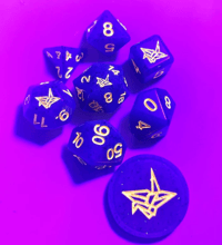 Image 2 of Blue Screen 8 Piece Handmade Dice Set