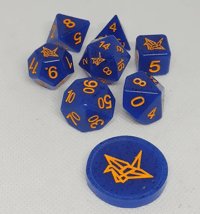 Image 1 of Blue Screen 8 Piece Handmade Dice Set