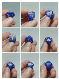 Image 3 of Blue Screen 8 Piece Handmade Dice Set